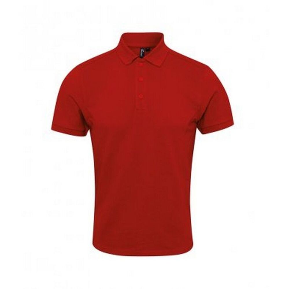 Premier Mens Coolchecker Plus Piqu Polo Shirt / Red